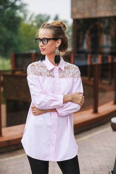 Блуза Edibor 1088 нежно-розовый - фото 1