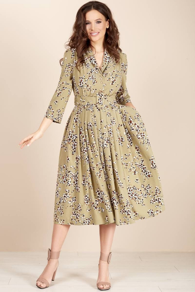 Платье Teffi Style L-1425 олива - фото 1