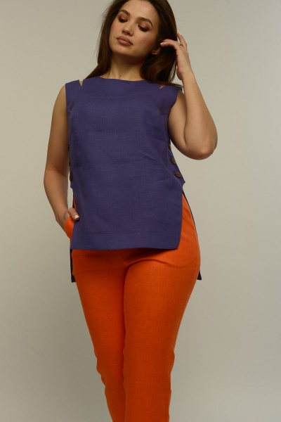 Блуза, брюки MALI 721-036 фиолетовый/оранжевый - фото 5