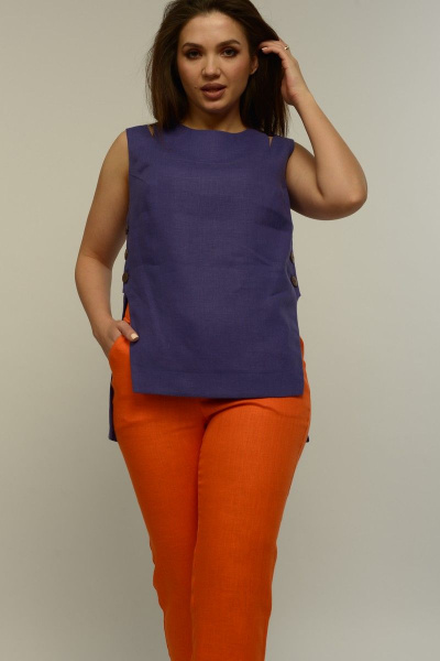Блуза, брюки MALI 721-036 фиолетовый/оранжевый - фото 4