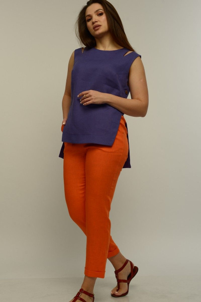 Блуза, брюки MALI 721-036 фиолетовый/оранжевый - фото 3