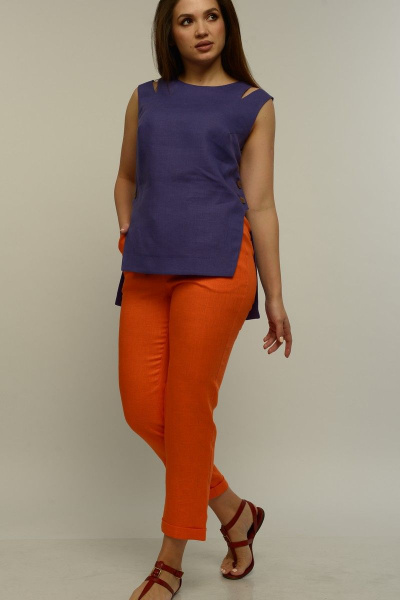 Блуза, брюки MALI 721-036 фиолетовый/оранжевый - фото 2