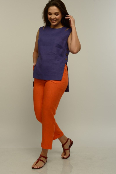 Блуза, брюки MALI 721-036 фиолетовый/оранжевый - фото 1