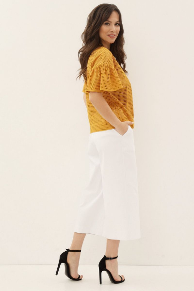 Блуза, брюки Магия моды 1917 желтый+белый - фото 2