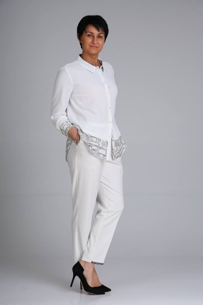 Блуза, брюки ZigzagStyle 382 белый - фото 3