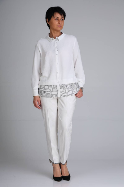 Блуза, брюки ZigzagStyle 382 белый - фото 2