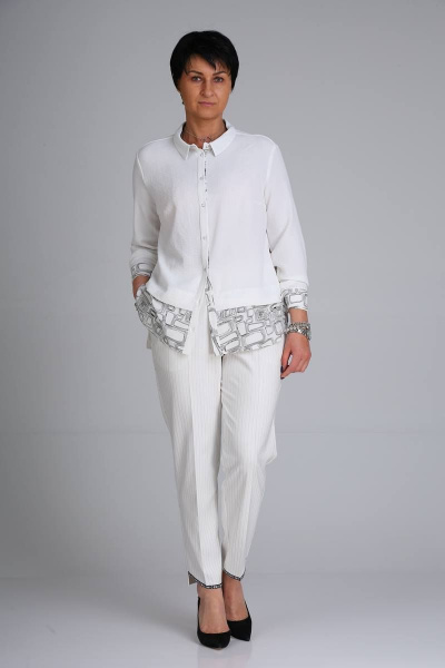 Блуза, брюки ZigzagStyle 382 белый - фото 1