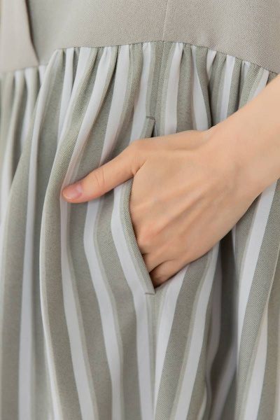 Платье Claire 2411 серый-хаки - фото 3