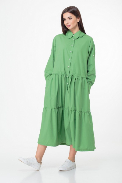 Платье Anelli 1002 зеленый - фото 4