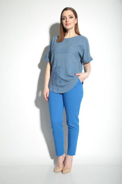 Блуза, брюки Michel chic 1214 голубой - фото 1