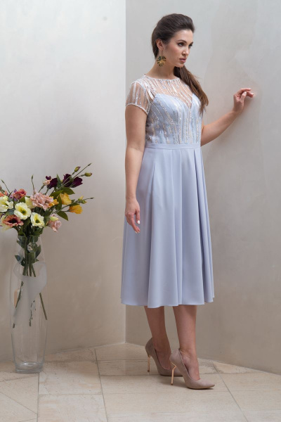 Платье Condra 4297 серо-голубой - фото 4