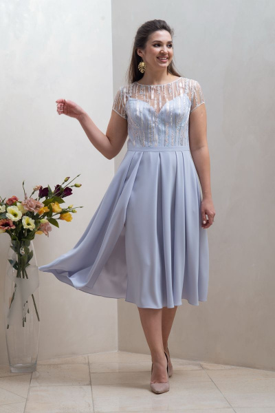 Платье Condra 4297 серо-голубой - фото 1