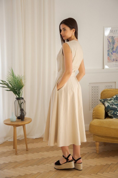 Платье LadisLine 1352 светлый-беж - фото 6