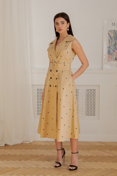 Платье LadisLine 1357 бежевый - фото 1