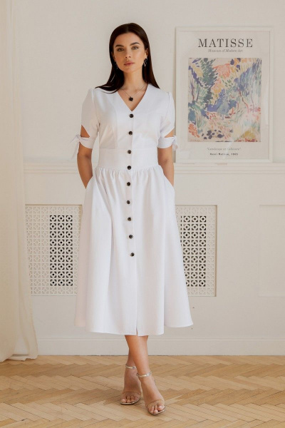 Платье LadisLine 1351 белый - фото 1