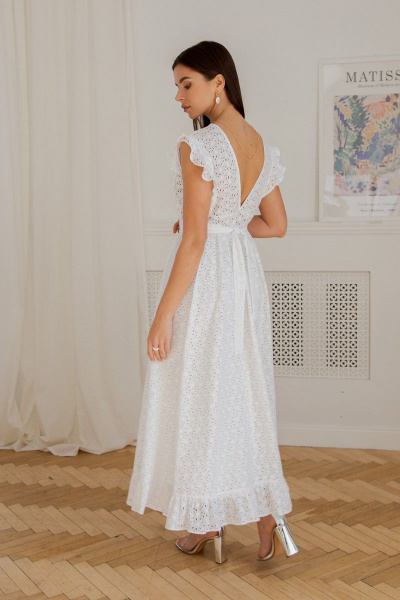 Платье LadisLine 1353 белый - фото 6