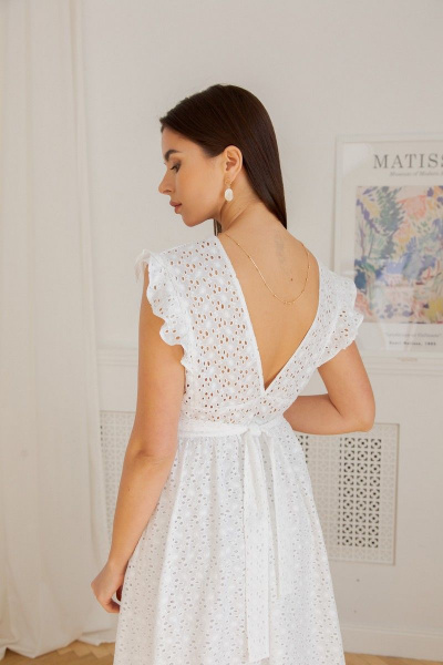 Платье LadisLine 1353 белый - фото 5