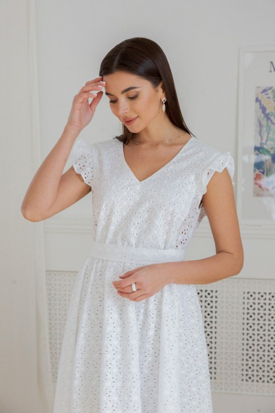 Платье LadisLine 1353 белый - фото 4