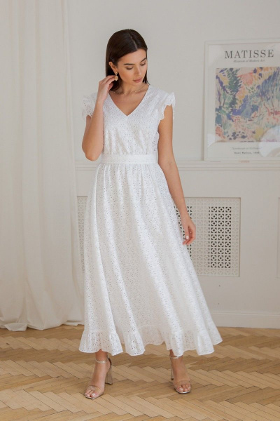 Платье LadisLine 1353 белый - фото 3