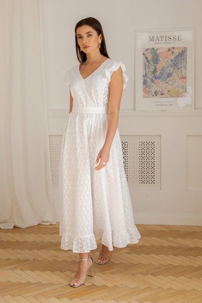 Платье LadisLine 1353 белый - фото 2