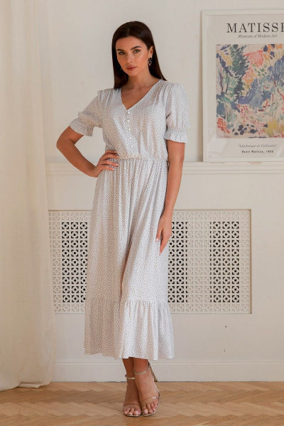 Платье LadisLine 1230 белый - фото 2