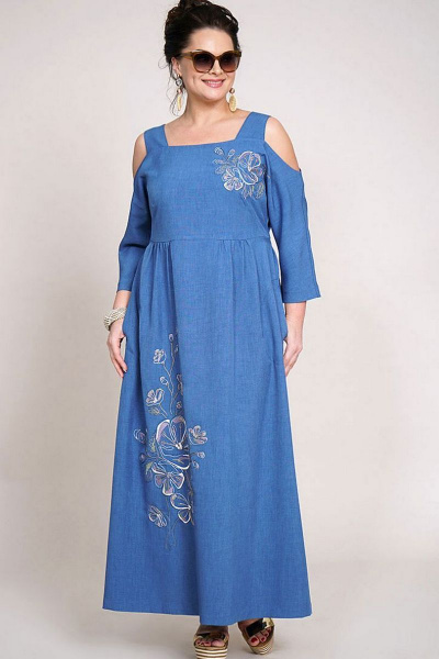 Платье Alani Collection 1421 сине-голубой - фото 2