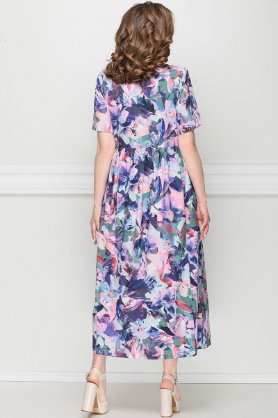Платье LeNata 13025 фиолетовые-цветы - фото 4