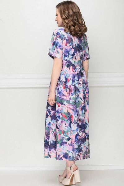 Платье LeNata 13025 фиолетовые-цветы - фото 3