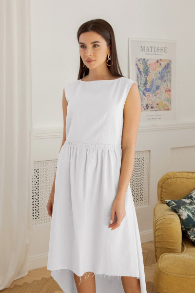 Платье LadisLine 1347 белый - фото 5