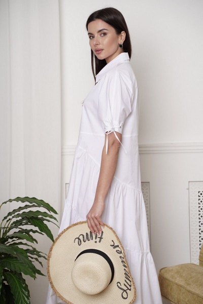 Платье LadisLine 1367 белый - фото 4