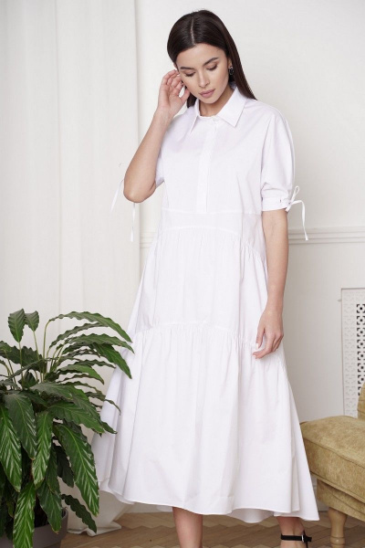Платье LadisLine 1367 белый - фото 2