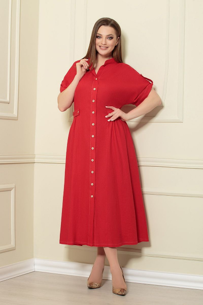 Платье Andrea Style 0360/8 красный - фото 1