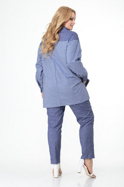 Блуза, брюки Anelli 996 джинс+полоска - фото 6