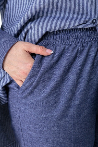 Блуза, брюки Anelli 996 джинс+полоска - фото 3