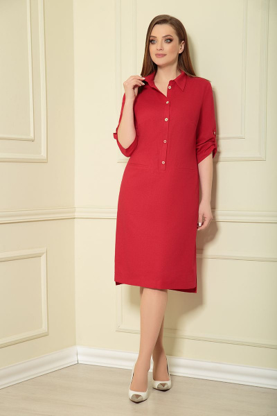 Платье Andrea Style 0363/8 красный - фото 4