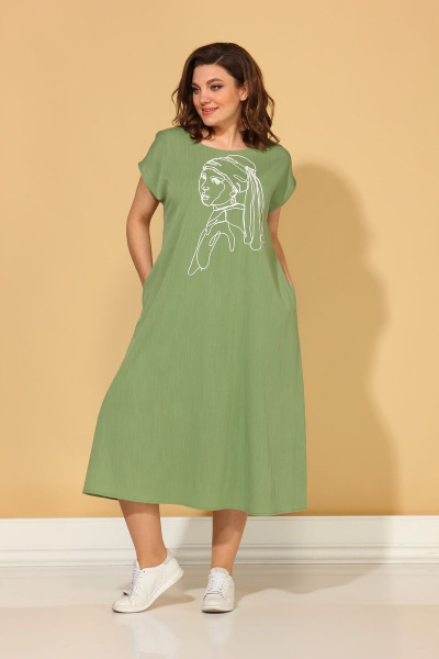 Платье ALEZA 1025 зеленый - фото 1