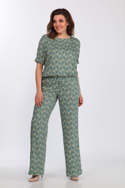 Блуза, брюки Lady Style Classic 1592/1 зеленый - фото 1