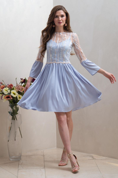 Платье Condra 4304 серо-голубой - фото 2