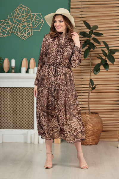Платье ANASTASIA MAK 785.1 коричневый - фото 1