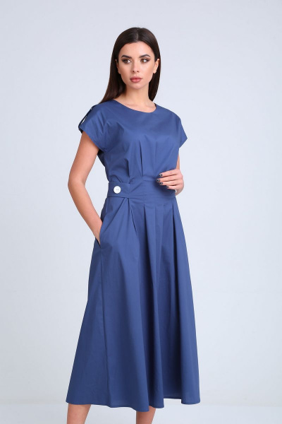 Платье Диомант 1677 синий - фото 3