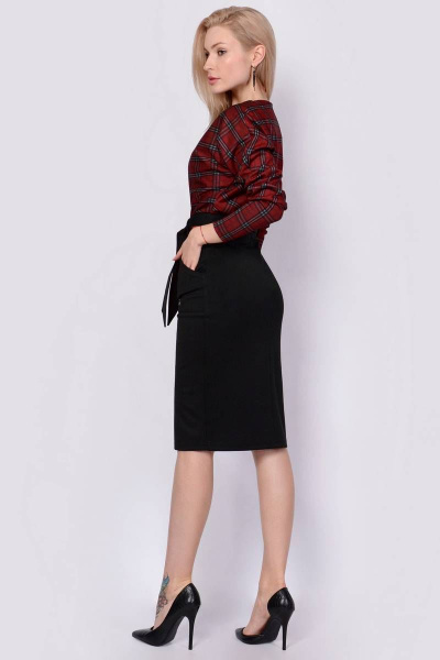 Блуза, юбка PATRICIA by La Cafe C14739 красный,черный - фото 2