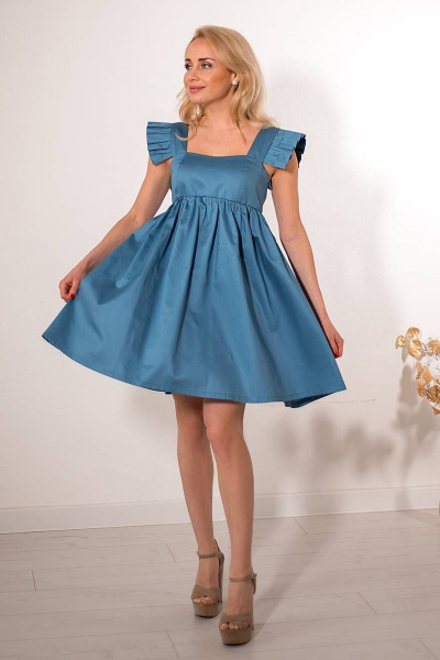 Платье Avila 0854 темно-голубой - фото 6