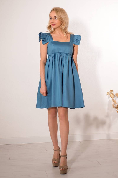 Платье Avila 0854 темно-голубой - фото 5