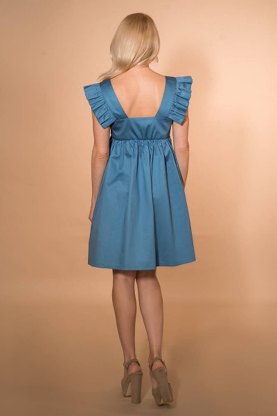 Платье Avila 0854 темно-голубой - фото 4
