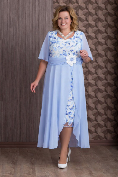 Платье Aira Style 442 голубой - фото 1