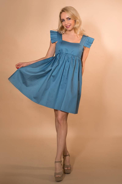 Платье Avila 0854 темно-голубой - фото 2