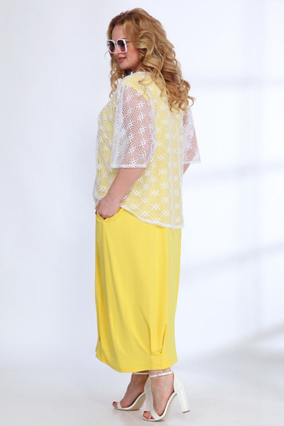 Блуза, платье Angelina & Сompany 530 желтый-белый - фото 5