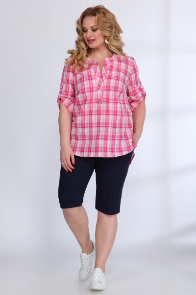 Блуза, шорты Angelina & Сompany 532 розовый-темно_синий - фото 2