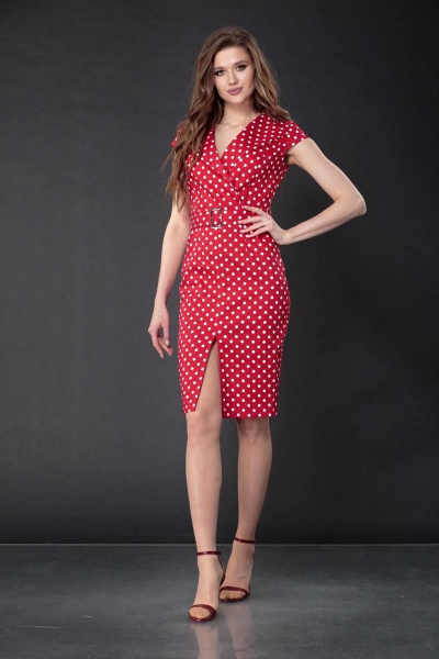 Платье DoMira 01-596 красный - фото 1