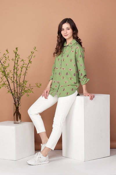 Блуза Соджи 483 зелёный - фото 2